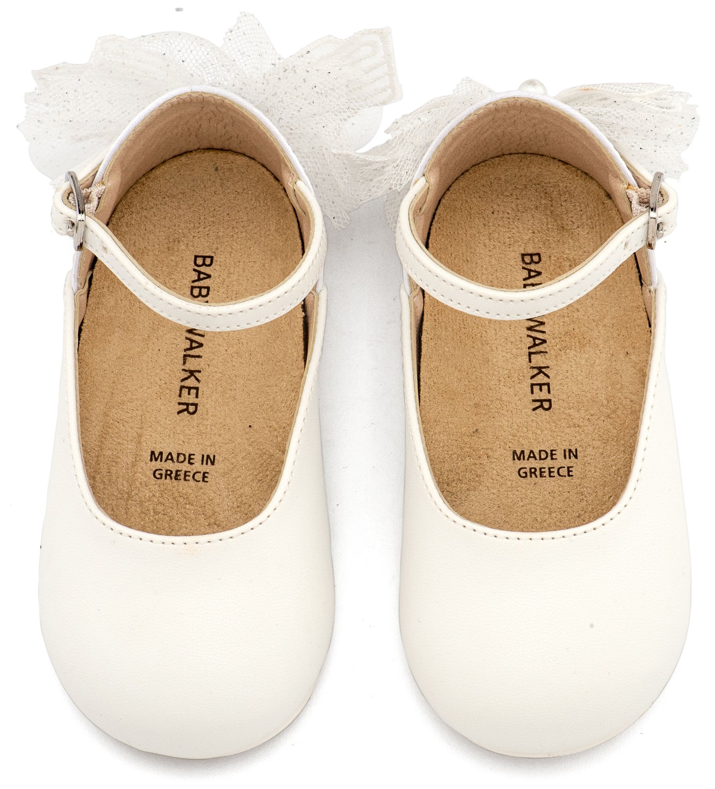 Γαλλικό Γοβάκι με Διακοσμημένη Φτέρνα Πεταλούδα Εκρού\ Λευκό