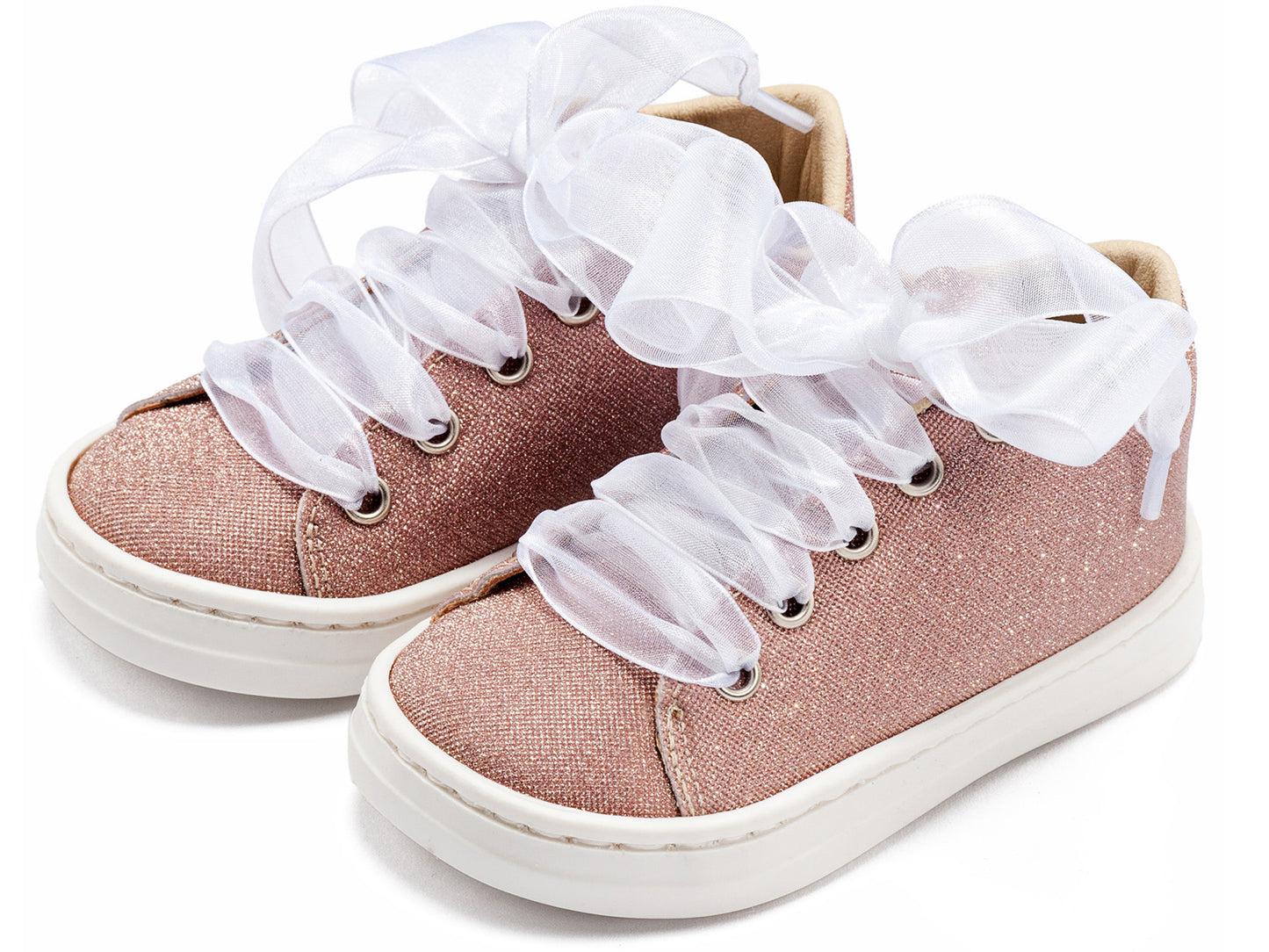 Sneaker απο Ύφασμα και Δέσιμο Κορδέλα Ροζ