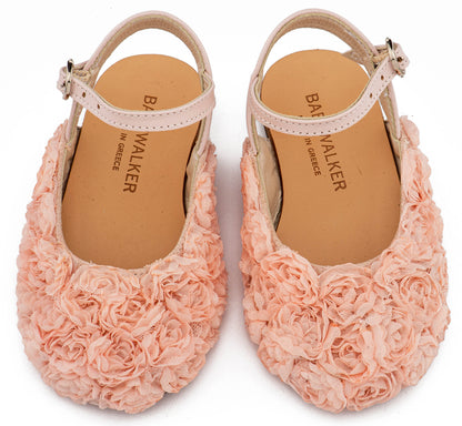 Γαλλικό Σαμπό με Chiffon Λουλούδια Pink
