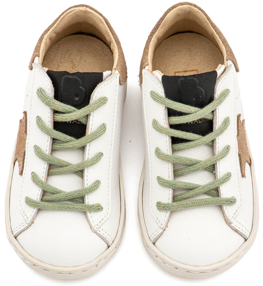 Τρίχρωμο Sneaker Δετό EXC5315  Λευκό Μπεζ Μέντα