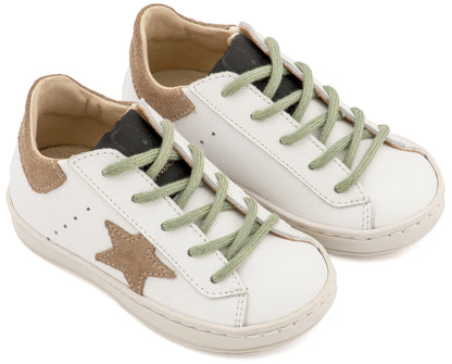Τρίχρωμο Sneaker Δετό EXC5315  Λευκό Μπεζ Μέντα