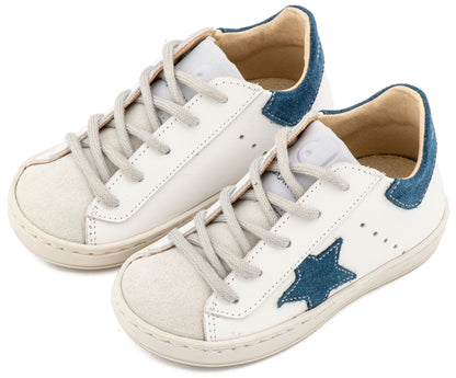 Τρίχρωμο Sneaker Δετό EXC5315  Λευκό Μπλε Ρουά Γκρι