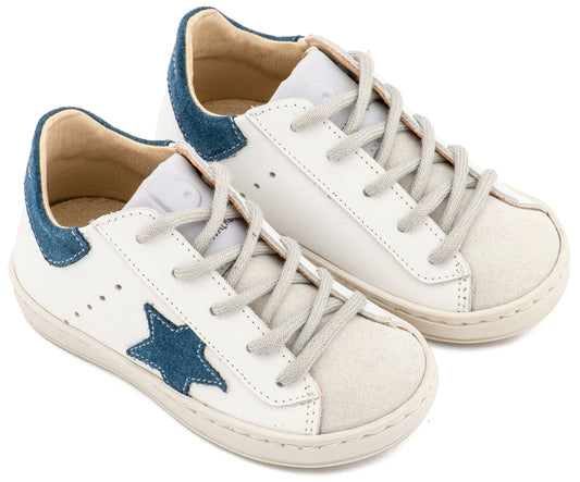Τρίχρωμο Sneaker Δετό EXC5315  Λευκό Μπλε Ρουά Γκρι