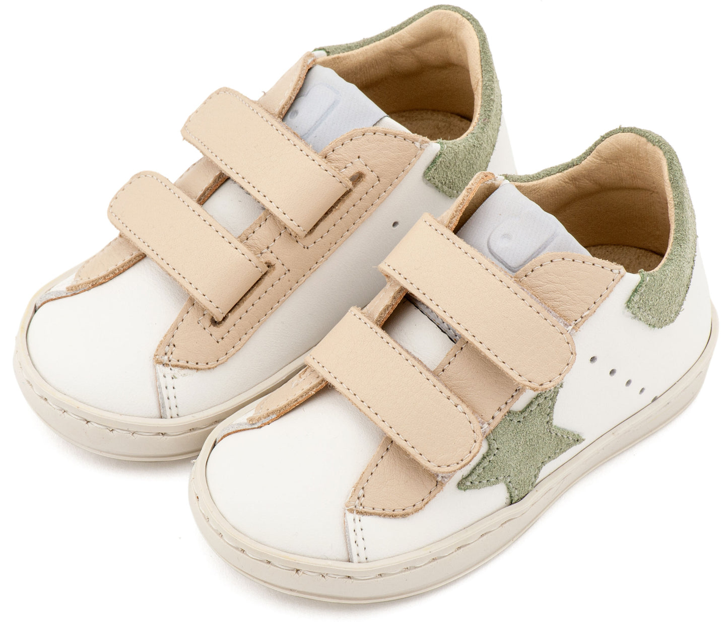 Τρίχρωμο Sneaker Διπλό Χρατς EXC5316  Λευκό Εκρού Μέντα