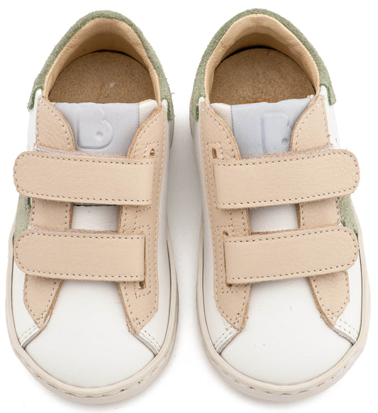 Τρίχρωμο Sneaker Διπλό Χρατς EXC5316  Λευκό Εκρού Μέντα