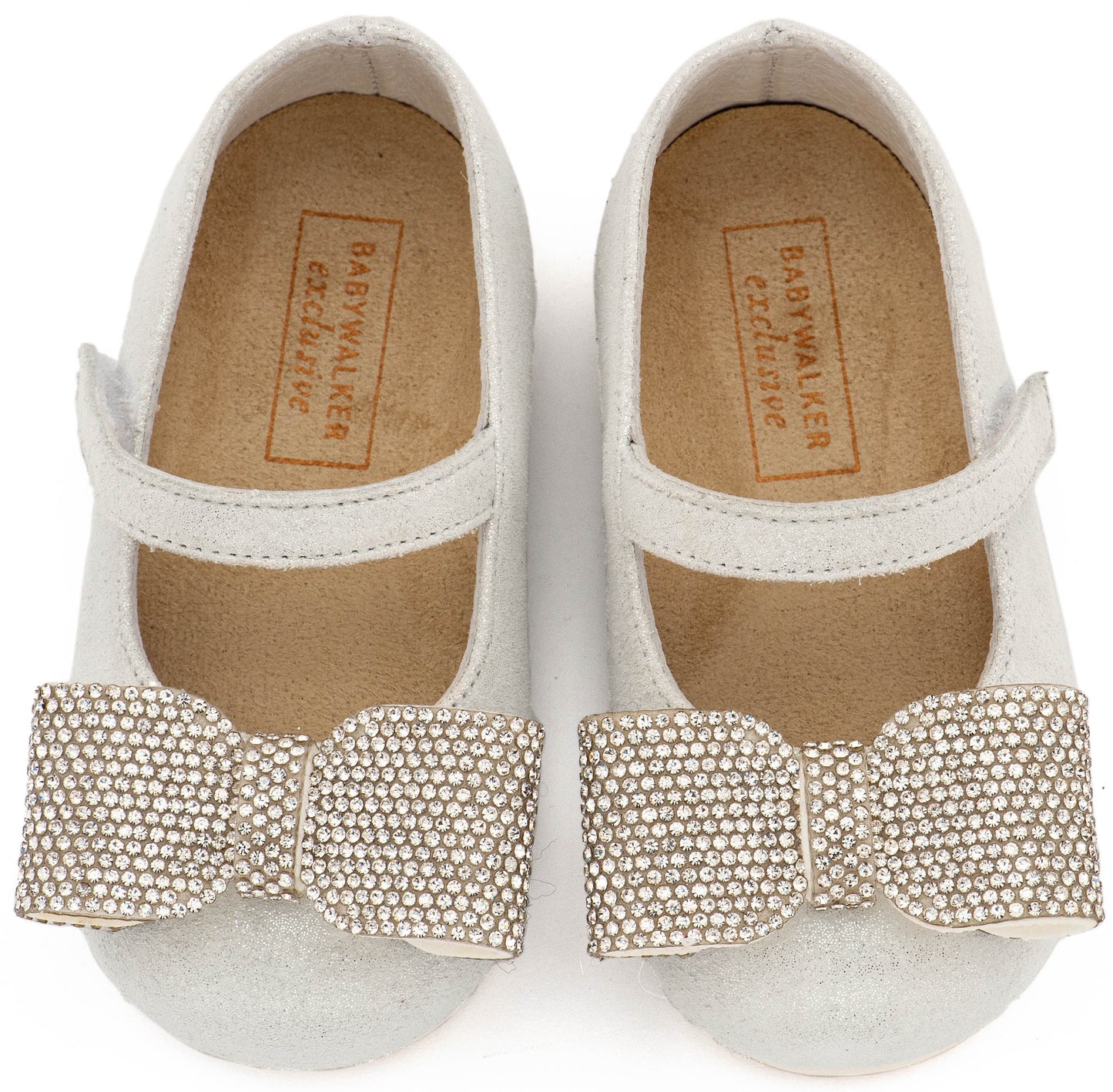 Γοβάκι Μονή Μπαρέτα Διακοσμημένο με Στρασένιο Φιόγκο Λευκό Πάγου