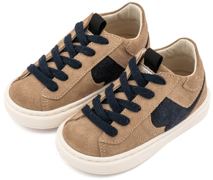 Δίχρωμο Sneaker Δετό EXC8002 Μπεζ Μπλε