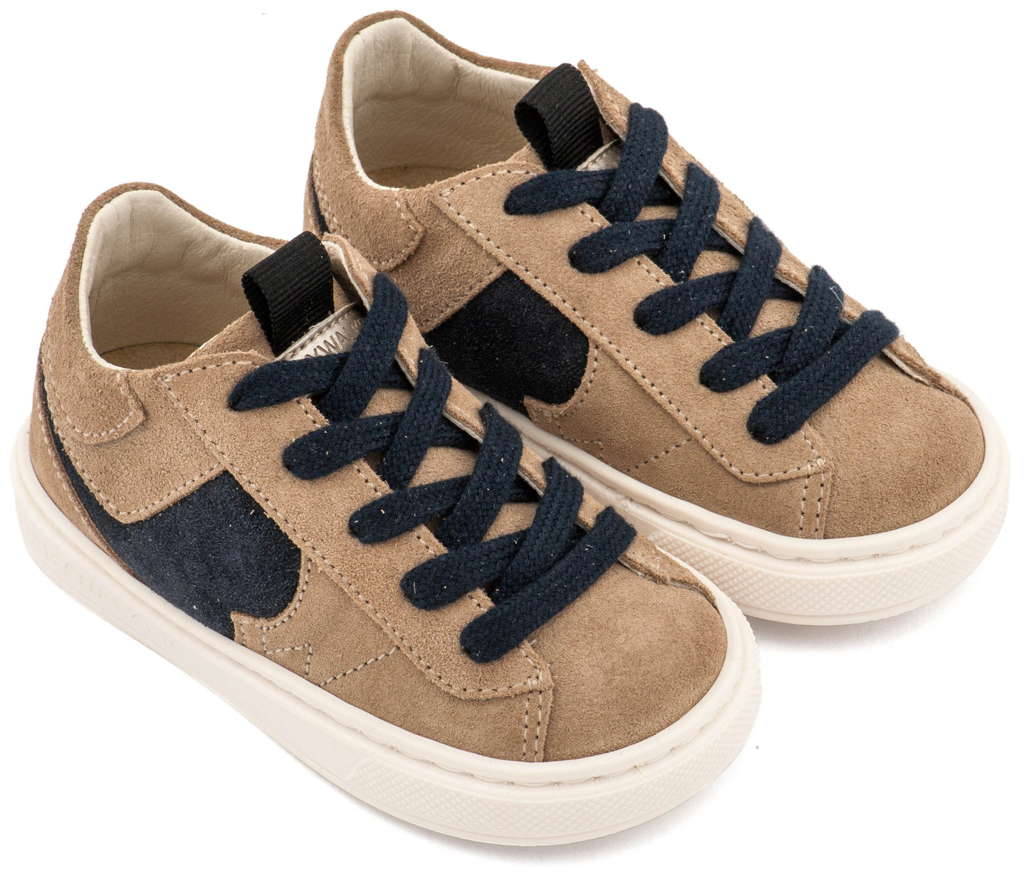 Δίχρωμο Sneaker Δετό EXC8002 Μπεζ Μπλε