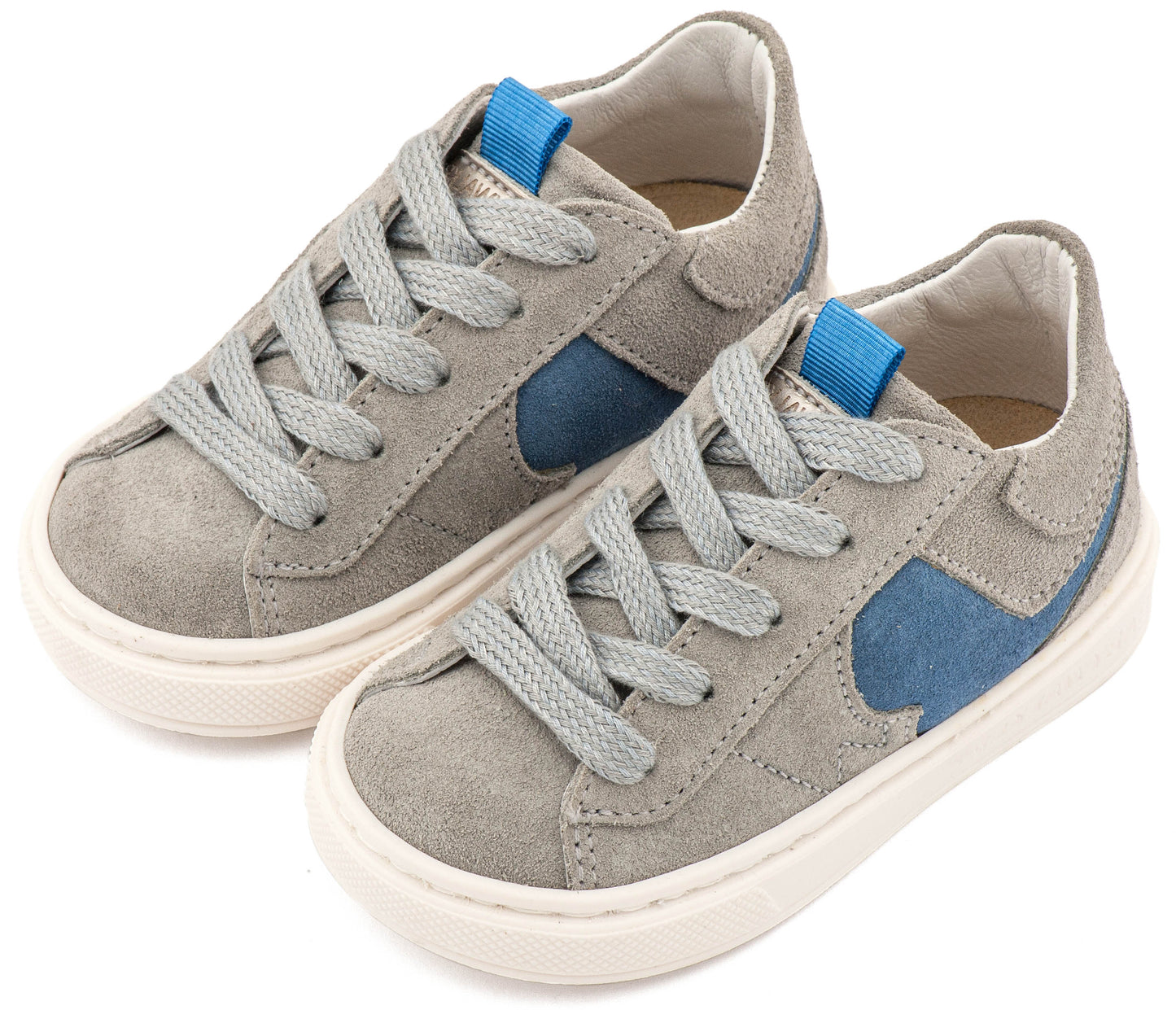 Δίχρωμο Sneaker Δετό EXC8002 Γκρι Μπλε Ρουά