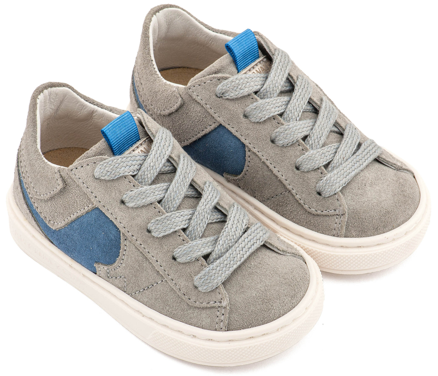 Δίχρωμο Sneaker Δετό EXC8002 Γκρι Μπλε Ρουά