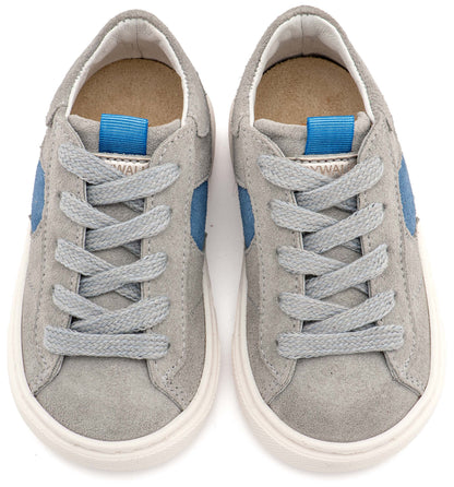 Δίχρωμο Sneaker Δετό EXC8002 Γκρι Μπλε Ρουά
