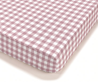 Dusty pink Gingham Σετ Σεντόνια