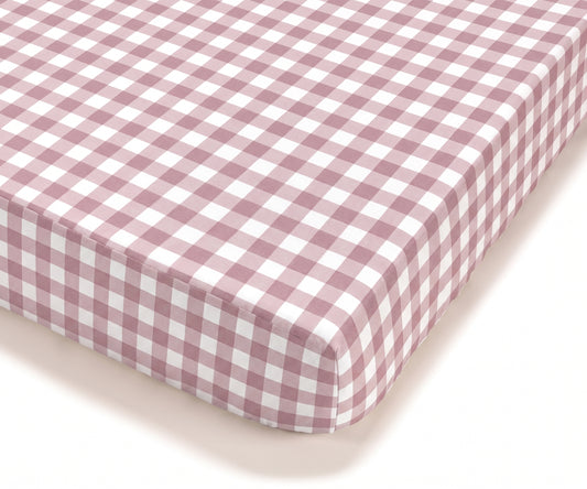 Dusty pink Gingham Σετ Σεντόνια