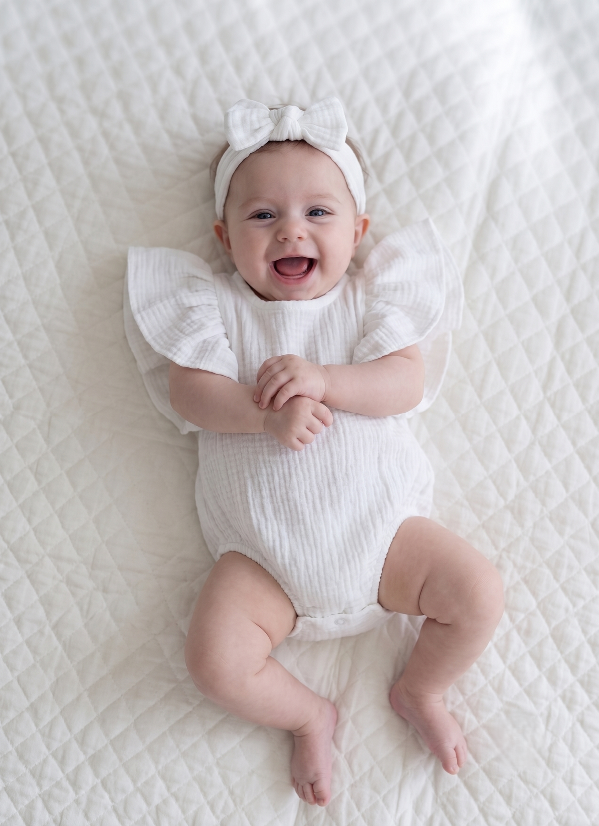 Muslin Wings Romper - Vanilla White