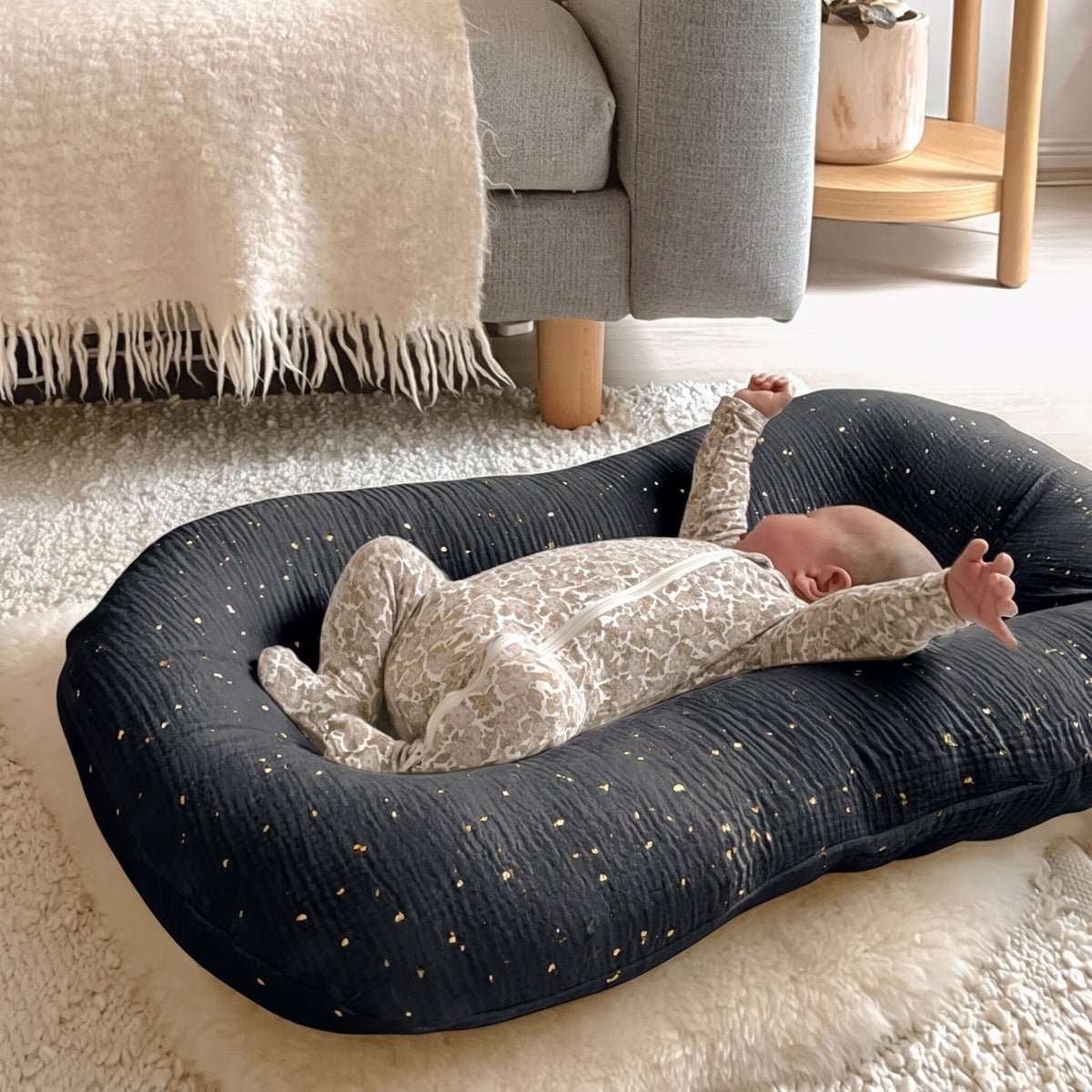 Αδιάβροχο Κάλυμμα για το Baby lounger Muslin Black