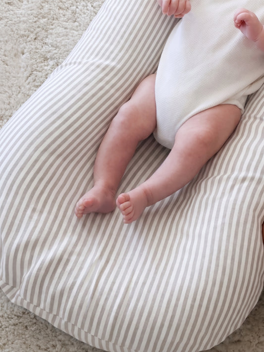 Αδιάβροχο Κάλυμμα για το Baby lounger Linen Beige stripes