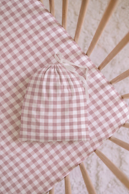 Dusty pink Gingham Σετ Σεντόνια
