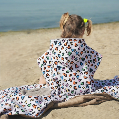 Colorful animal print Poncho Παραλίας