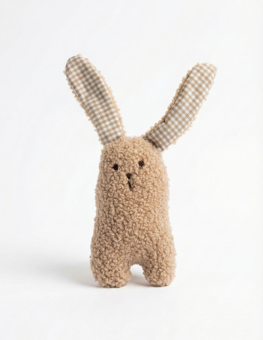 Baby Bunny κουδουνίστρα - Gingham Natural - Teddy