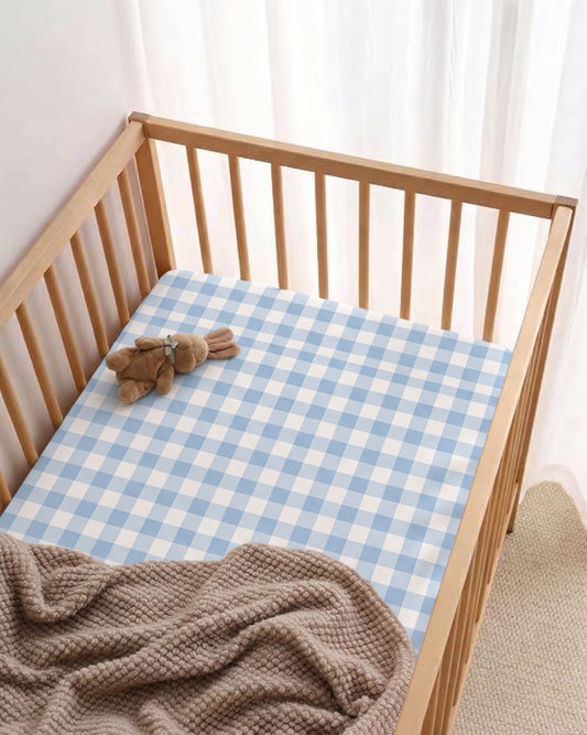 Blue Gingham Σετ Σεντόνια