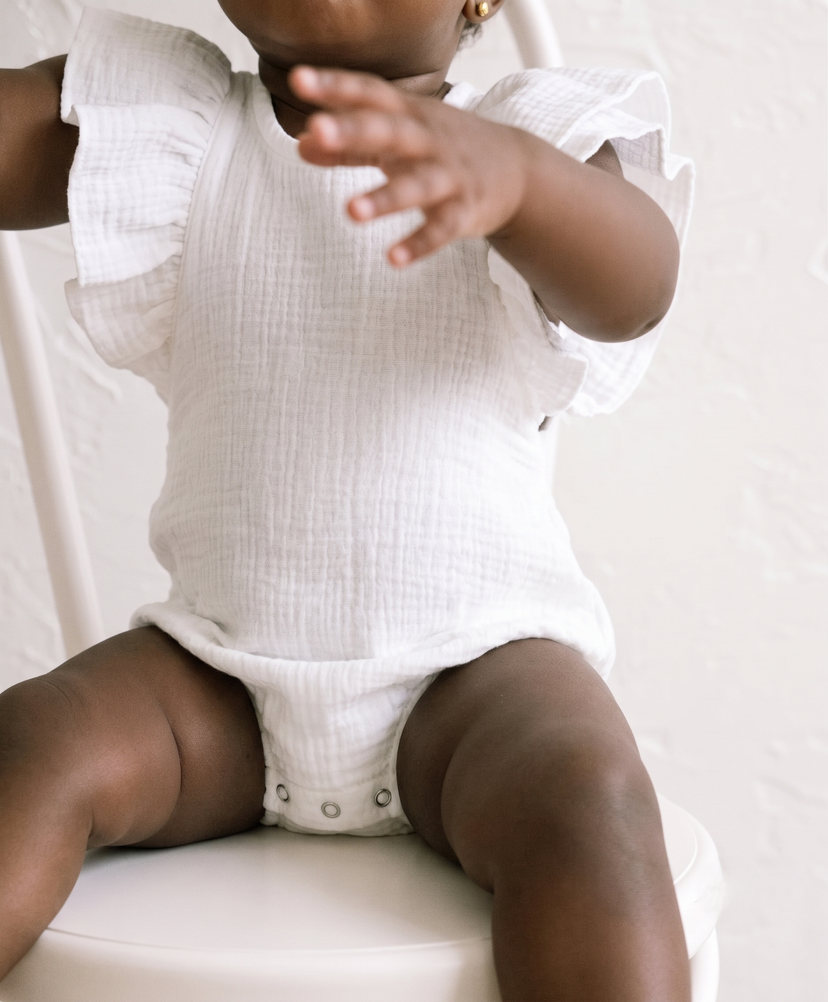 Muslin Wings Romper - Vanilla White