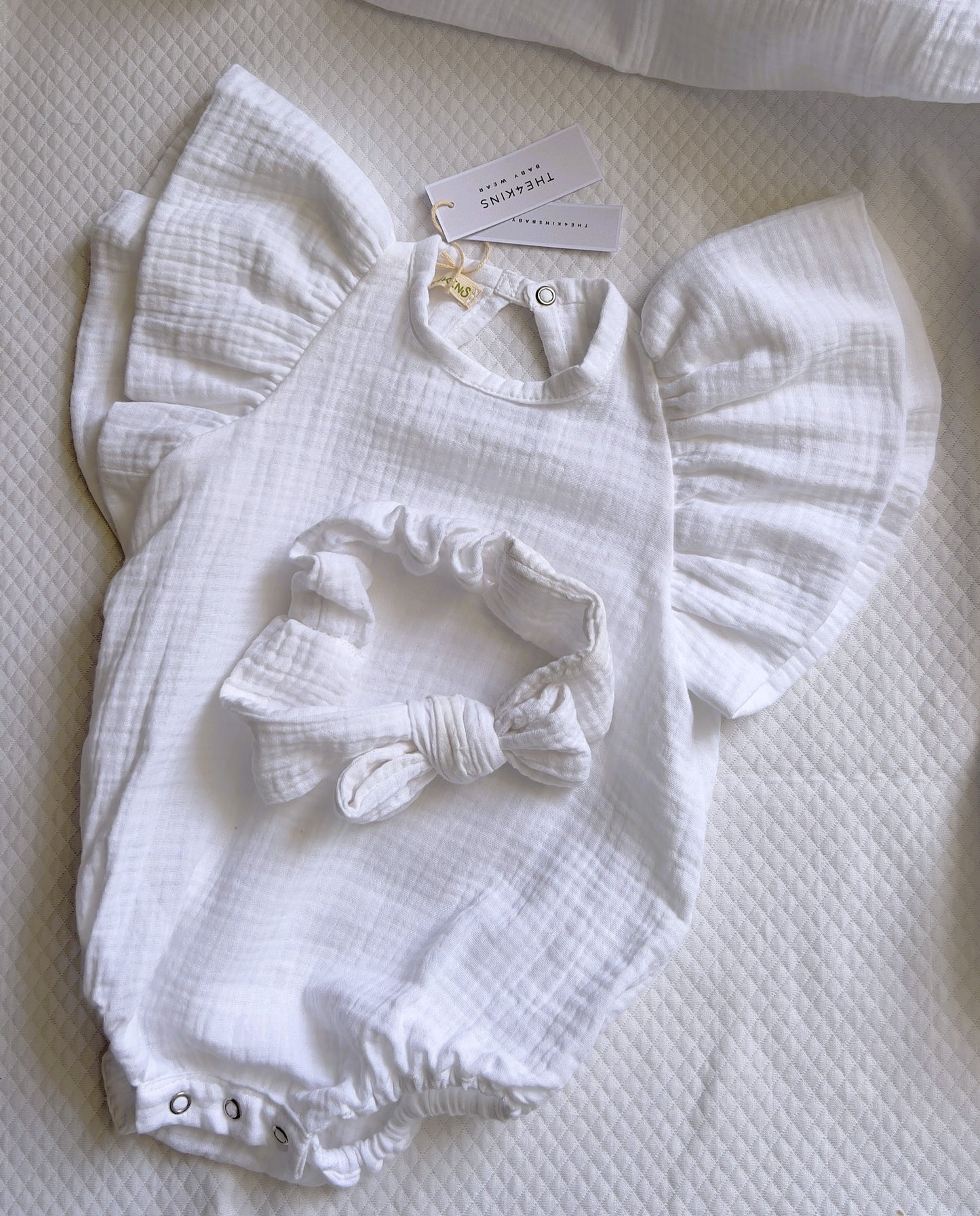 Muslin Wings Romper - Vanilla White