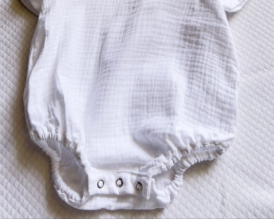 Muslin Wings Romper - Vanilla White