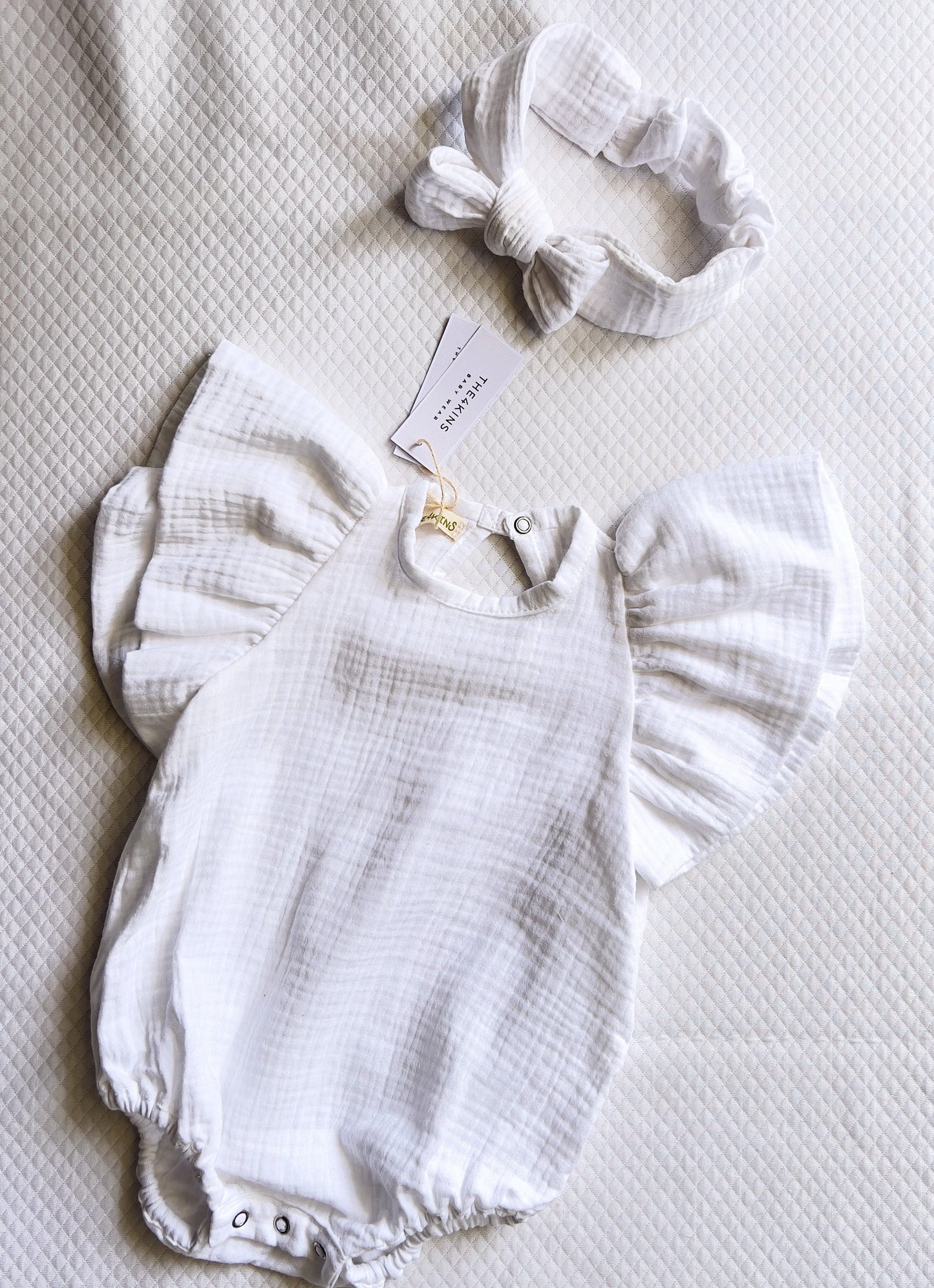 Muslin Wings Romper - Vanilla White