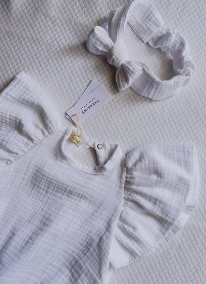 Muslin Wings Romper - Vanilla White