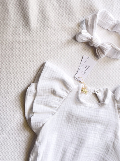 Muslin Wings Romper - Vanilla White