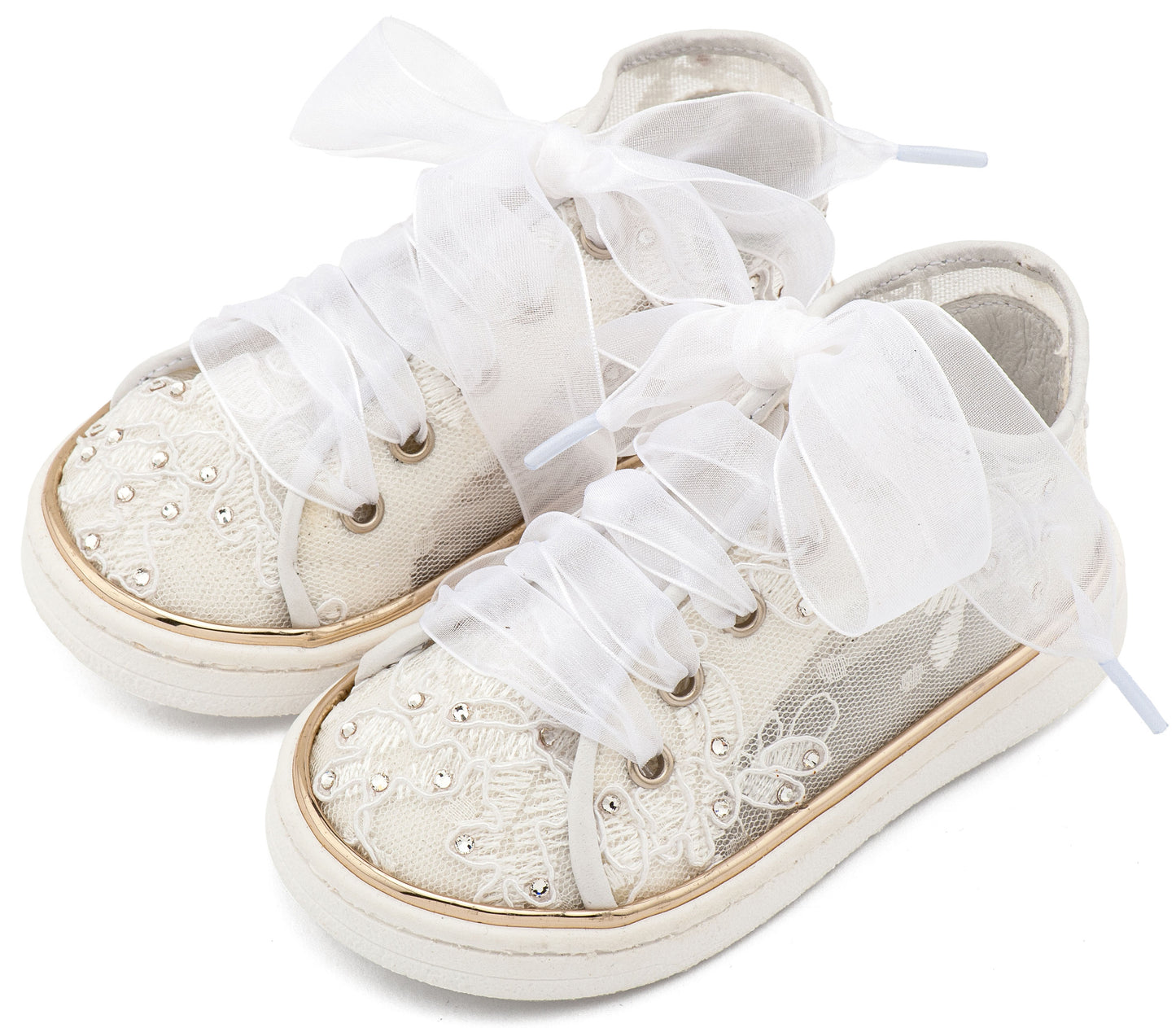 Sneaker απο Ύφασμα Φιλντιρέ Λουλούδια Λευκό
