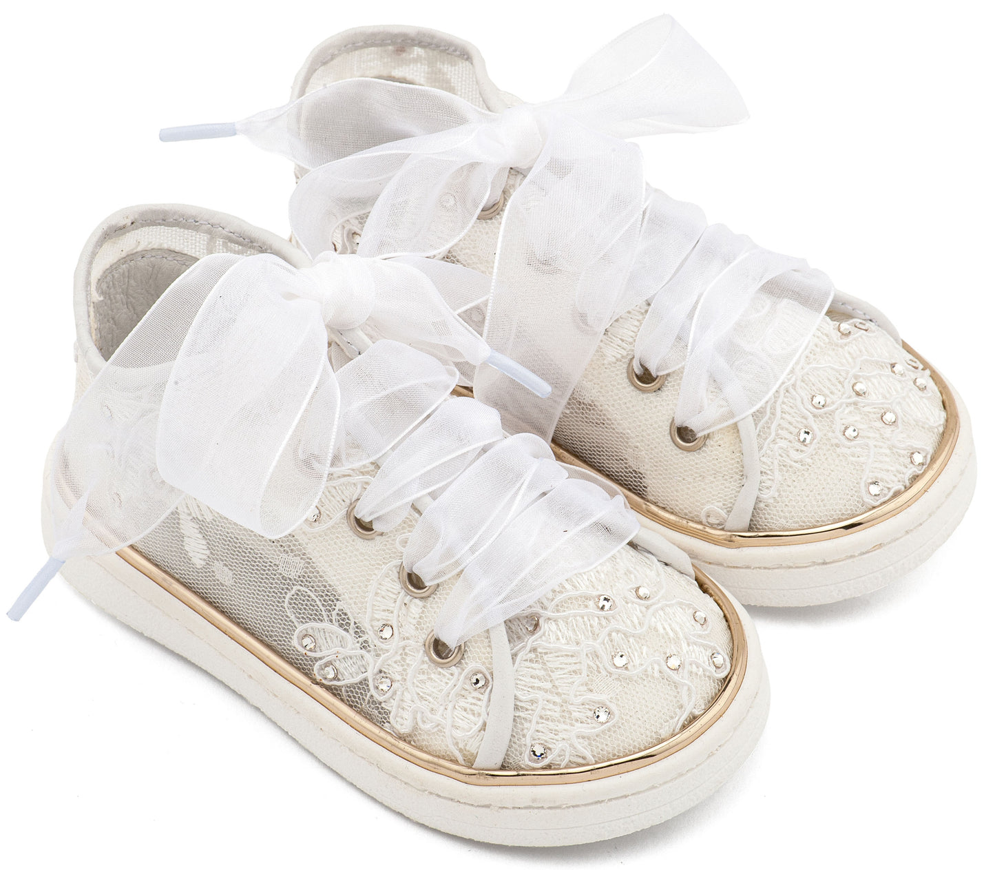 Sneaker απο Ύφασμα Φιλντιρέ Λουλούδια Λευκό