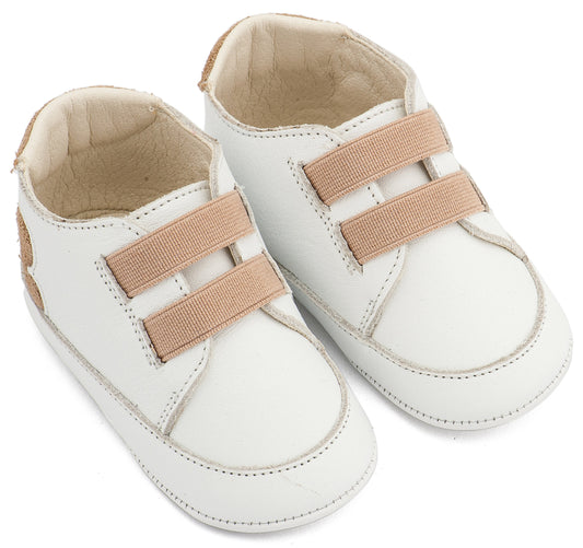 Παντοφλέ Σνικερ με Λάστιχάκια MI1137 Λευκό Μπεζ