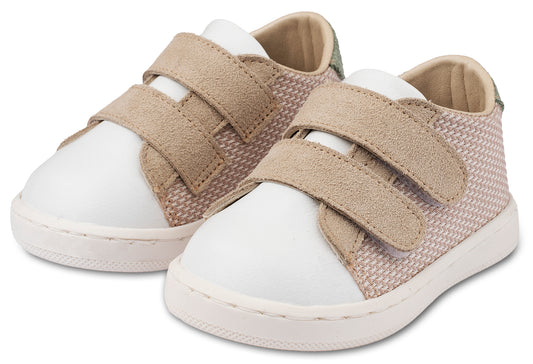 Sneakers Διπλή Μπαρέτα Χρατς PRI2104  Μπεζ Λευκό Μέντα