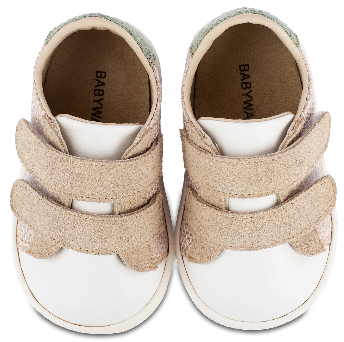 Sneakers Διπλή Μπαρέτα Χρατς PRI2104  Μπεζ Λευκό Μέντα