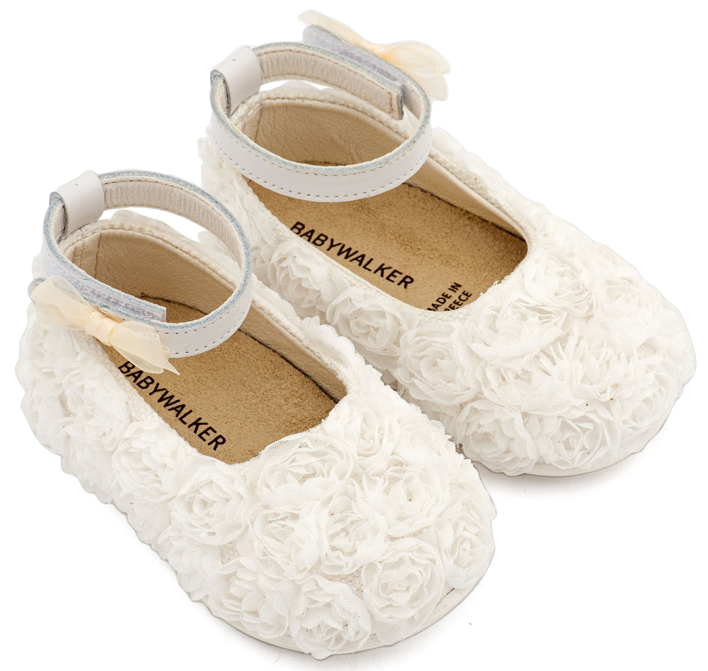 Μπαλαρίνα Διακοσμημένη με Chiffon Λουλούδια PRI2654 Λευκό