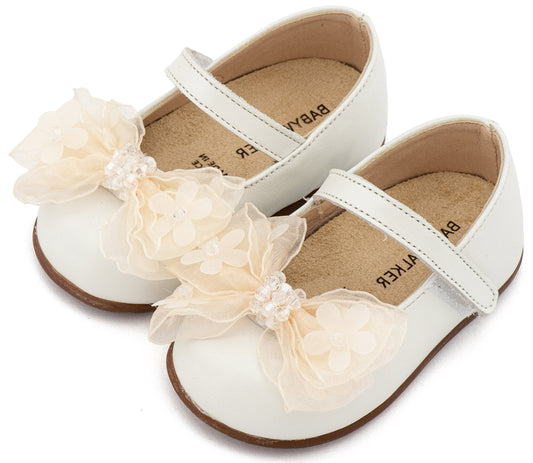 Γοβάκι Μονή Μπαρέτα Φιογκάκι Οργάντζας Εκρού