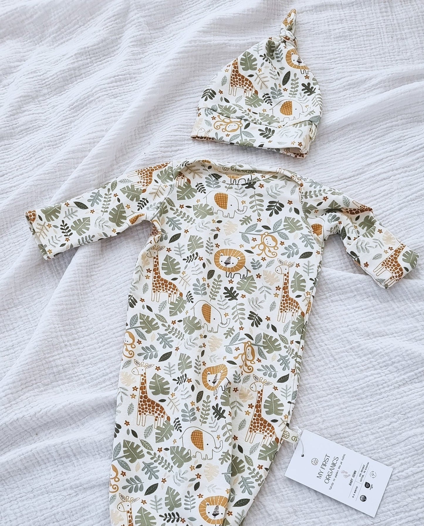 Baby Gown Animals - Βρεφικό Φορμάκι Ύπνου - My First Organics - The4kins baby brand