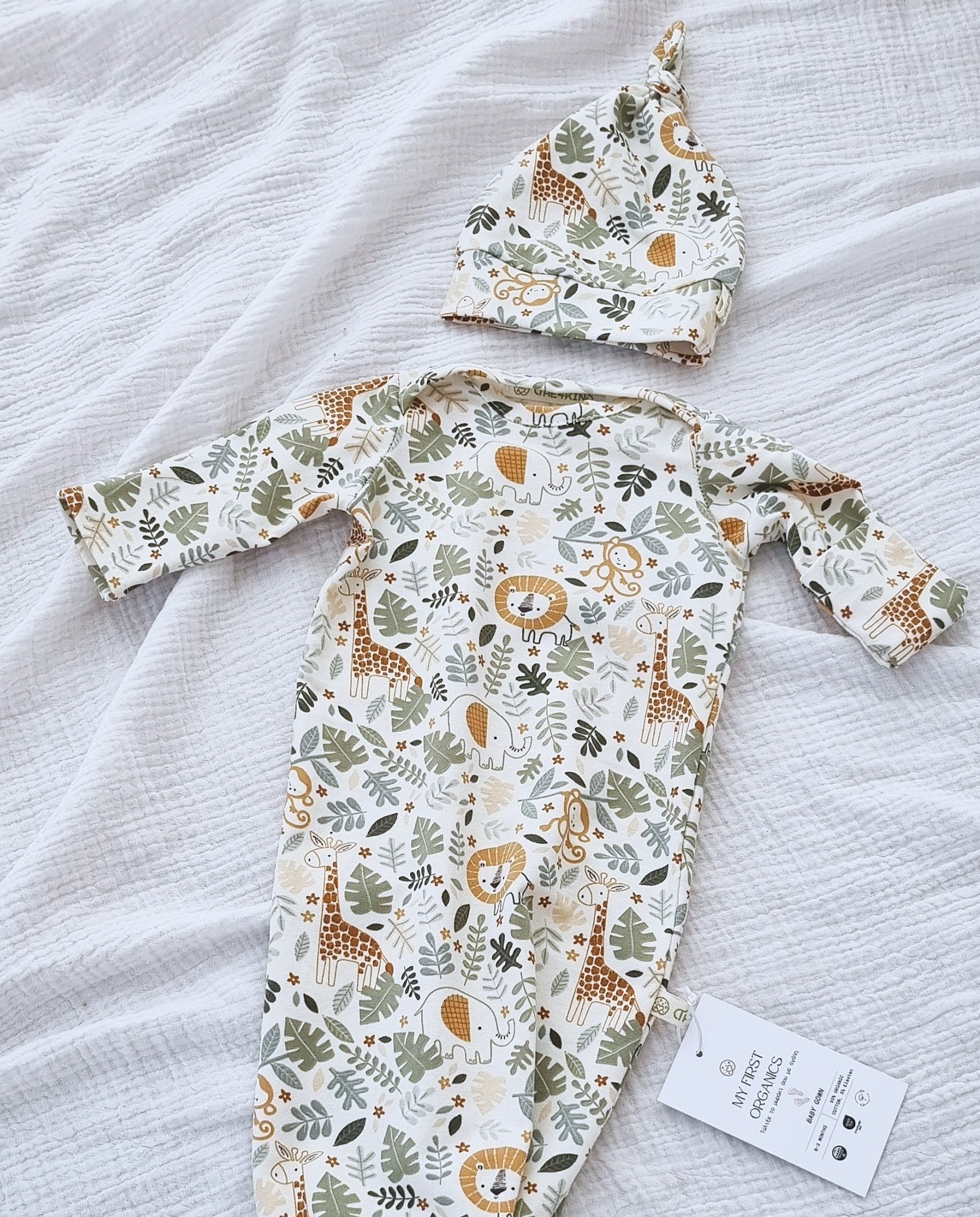 Baby Gown Animals - Βρεφικό Φορμάκι Ύπνου - My First Organics - The4kins baby brand