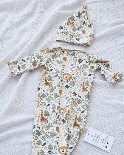 Baby Gown Animals - Βρεφικό Φορμάκι Ύπνου - My First Organics - The4kins baby brand