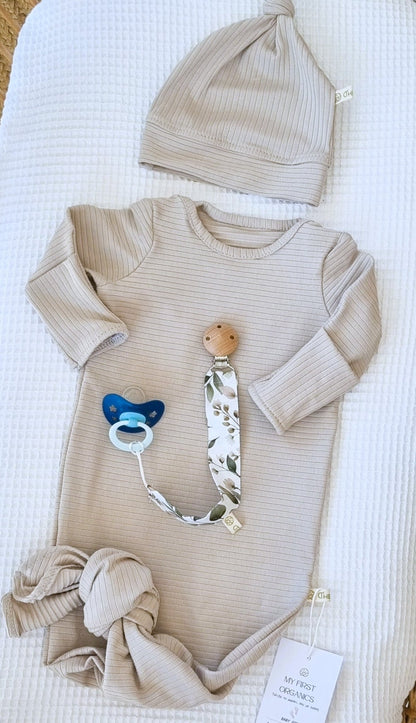 Baby Gown Natural - Βρεφικό Φορμάκι Ύπνου - My First Organics - The4kins baby brand