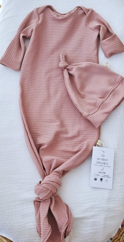 Baby Gown Rosa - Βρεφικό Φορμάκι Ύπνου - My First Organics - The4kins baby brand