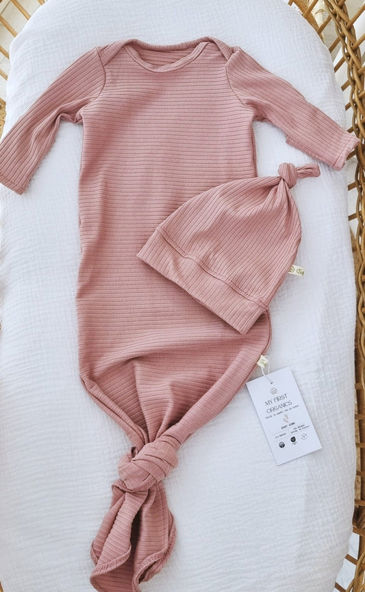 Baby Gown Rosa - Βρεφικό Φορμάκι Ύπνου - My First Organics - The4kins baby brand