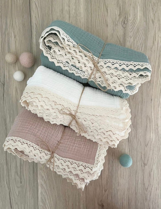 Colors Πάνα Αγκαλιάς/Μουσελίνα Με Δαντέλα - The4kins baby brand