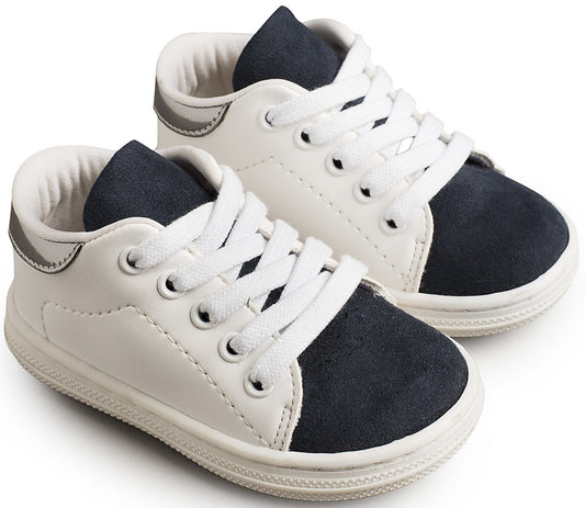Δετό Δίχρωμο Σνίκερ Λευκό Μπλε - The4kins baby brand