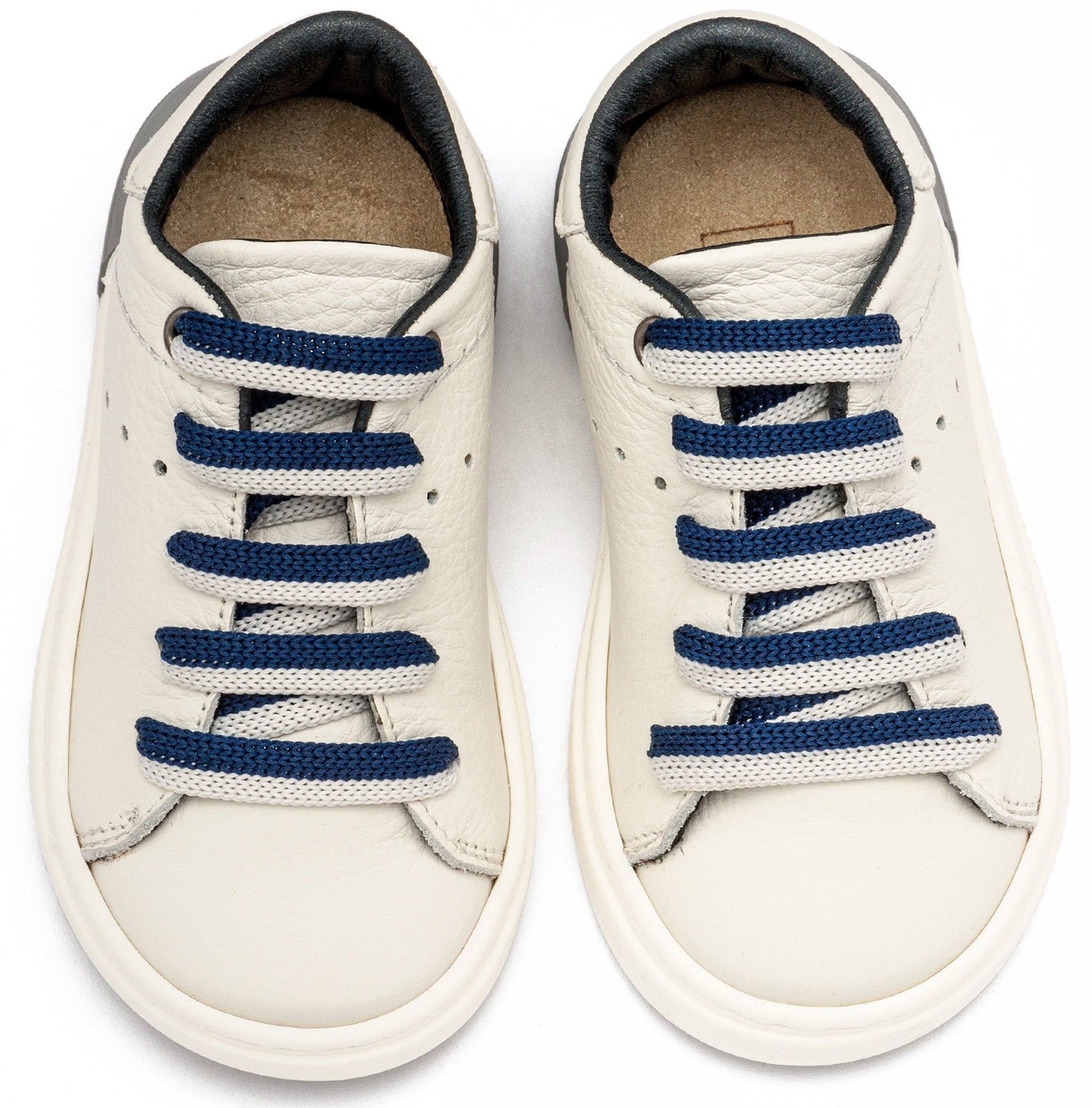 Δετό Sneaker με Δίχρωμο Κορδόνι Λευκό Μπλε - The4kins baby brand