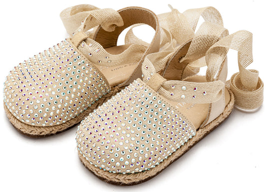Εσπαντρίγια με Swarovski Εκρού - The4kins baby brand