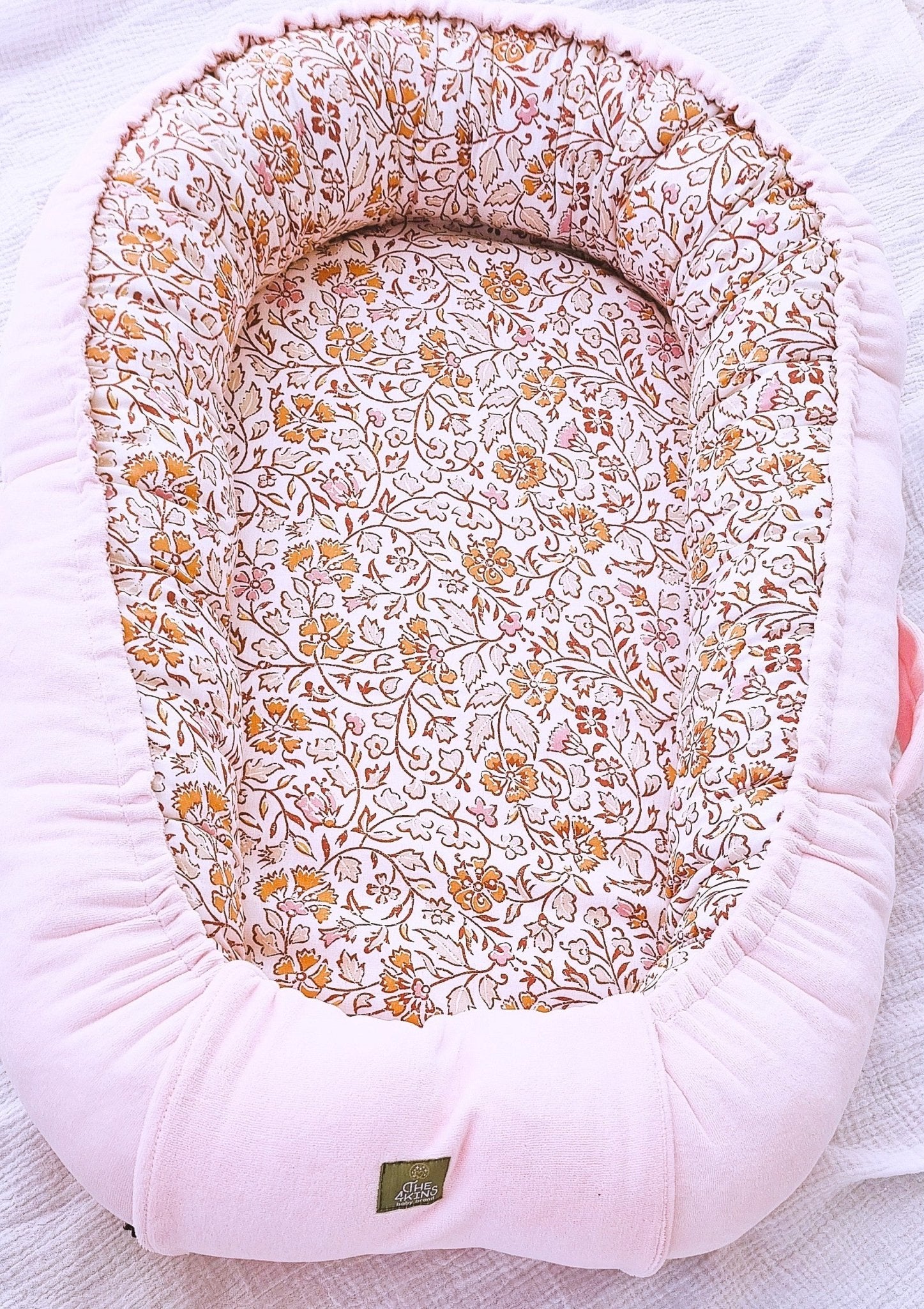 Flora in Baby Pink Φωλίτσα Baby Nest - The4kins baby brand