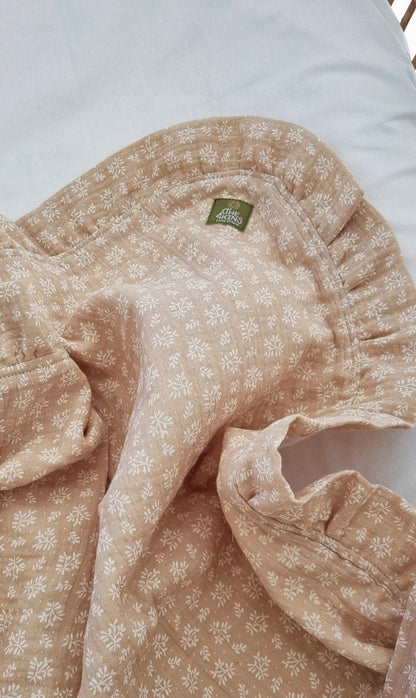 Floral Κουβερτούλα μουσελίνα - The4kins baby brand