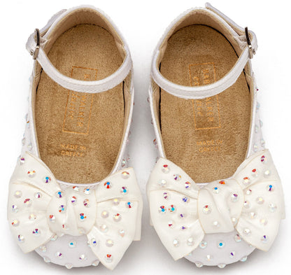 Γοβάκι Satin με Φιόγκο Λευκό - The4kins baby brand